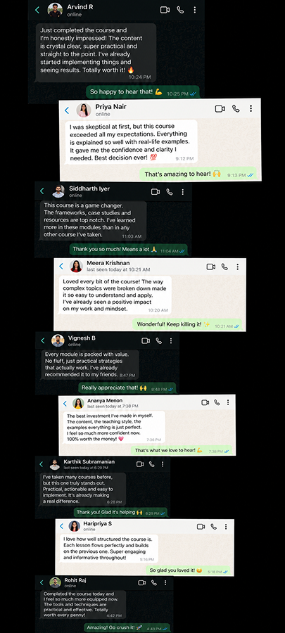 WhatsApp Testimonials Feedback Mobile